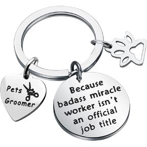 bobauna Pet Groomer Gift Grooming Keychain Paw Print Jewelry Gift