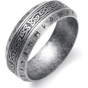 Viking Rings for Men Stainless Steel Norse Spinner Rings for Men Women, Viking Runes Band Ring Jewelry Size 8-13