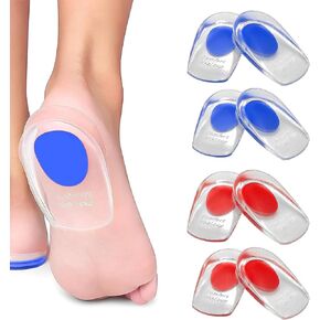 كوب جل للكعب لالتهاب اللفافة الأخمصية، أكواب الكعب لألم الكعب وآلام تحفيز العظام وعلاج وتر العرقوب، واقيات دعم راحة القدم للنساء والرجال (متوسط/صغير لكل زوج) in Kuwait