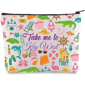 WZMPA Key West Florida Travel Cosmetic Bag Key West Souvenirs Gifts Take Me To Key West Zipper Pouch Bag Key Wes City Merchandise (To Key West)