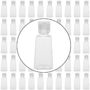 MANCHAP 100 Pack 1oz Plastic Empty Squeeze Bottles, 30ml Clear Travel Refillable Squeeze Bottles with Flip Cap for Lotions, Creams, Toiletries