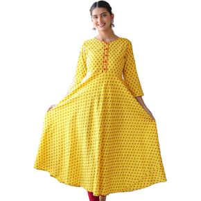 Yash Gallery Women's Floral Printed Anarkali Kurta for Women