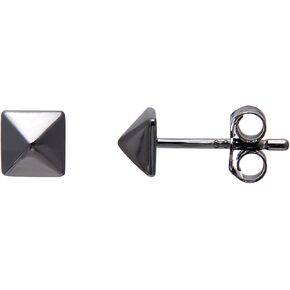 Sterling Silver 5MM Square Spike Studs Black Earrings for Men Women, Hypoallergenic Stylish Punk Earrings Jewelry in Saudi Arabia