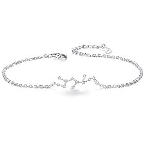 BriLove Gifts for Mom Girls Women 925 Sterling Silver CZ Horoscope Zodiac 12 Constellation Astrology Link Bracelet for Mothers Day/Valentines Day/Birthday/Christmas/Anniversary