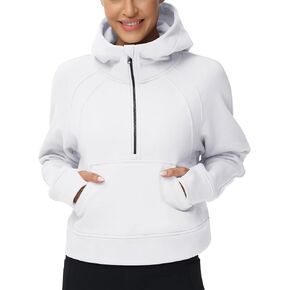 Women's Hoodies Half Zip Long Sleeve Fleece Pullover Sweatshirts with Pockets Thumb Hole Winter Clothes