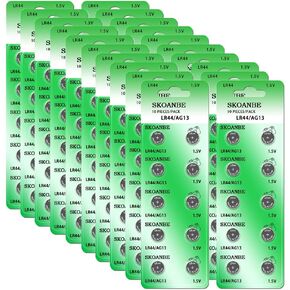 SKOANBE 200PCS LR44 AG13 L1154C 303 357 D357H 1.5 Volt Button Coin Cell Batteries