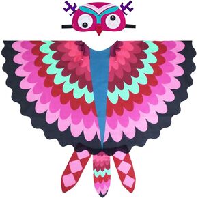 Owl Costume for Kids Bird Wings Toddler Boy Girl Dress Up Wings Cape Shawl with Headpiece Party Favors Gifts