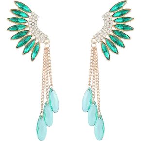 Wing Tassel Earrings, Angel Wings Dangle Earrings for Women, Bohemian Teardrop Wing Fringe Earrings, Sparkling Eagle Wing Stud Earrings Wing Boho Jewelry, Wing Chandelier Drop Earrings for Girls, Cute Wings Statement Earrings Accessories Gift