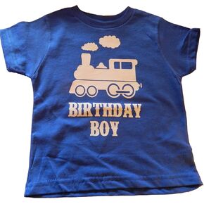 Custom Kingdom Boys Train Birthday T-Shirt