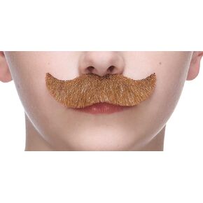 Mustaches Self Adhesive Trim Salesman Fake Mustache for Kids, Novelty, Small False Facial Hair, Costume Accessory for Children, Gray and White Color