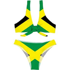 INSTANTARTS Women's Sexy Bikini Swimsuit Tie Knot Front Swimwear Two Pieces Set