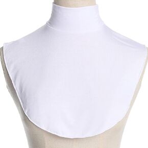Women Muslim Turtleneck Fake Collar Hijab Extensions Solid Neck Cover Half Tops