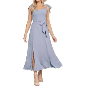 ROYAL MATRIX Women's Semi Formal Midi Dresses Wedding Guest Dress Cocktail Party Dress