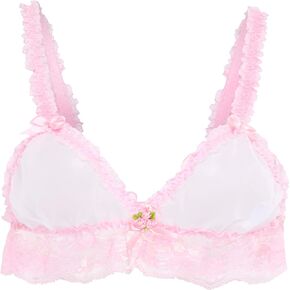 ساتيني سيسي الدانتيل مكشكش Bralette محض