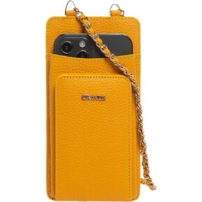 2783 Genuine Leather Small Crossbody Cell Phone Bag for Women, Shoulder Wallet Chain Purse with Credit Card Slot (Black)