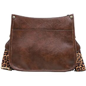 Zyyfly Vegan Leather Purse Medium Size Crossbody Bags for Women with Leopard Guitar Strap