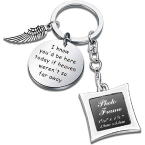 CYTING Wedding Bouquet Photo Frame Keychain I Know You'd Be Here Today If Heaven Weren't So Far Away Remembrance Jewelry