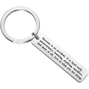 MYOSPARK Success Is No Accident Pele inspirational Quote Keychain Sport Player Motivational Gift Encouragement Gift