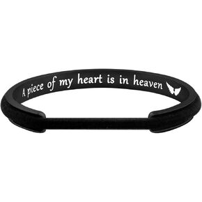 WUSUANED Memorial Jewelry A Piece of My Heart is In Heaven Hair Tie Grooved Cuff Bangle Bracelet In Memory Of Loved One Sympathy gift in Kuwait