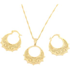 Ethiopian Jewelry Set Pendant Chain Earring Jewelry Eritrea Habesha Party African