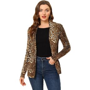 Allegra K Women's Long Sleeves Shawl Collar Open Front Straight Knit Cardigan