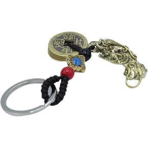 البرونزية فنغ شوي المعادن التنين بي شيو بي ياو الإمبراطور عملات المفاتيح حقيبة يد حقيبة الظهر سحر in Kuwait