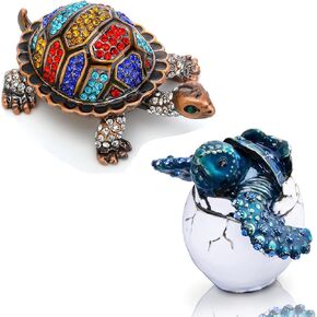 YU FENG صندوق حلية مجوهرات سلحفاة عتيقة مكون من قطعتين in Kuwait