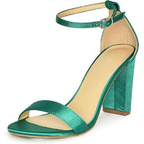 صندل نسائي بكعب عالٍ وحزام كاحل واحد من الجلد الصناعي in Kuwait