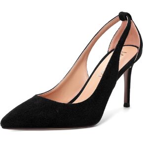 MERRORI Womens Dress Slip On Suede Dating Pointed Toe Dress Stiletto High Heel Pumps Shoes 3.3 Inch