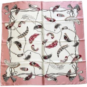 Silk Scarf, 9117 "Feather, 35x35 in, square, 100% silk twil fabric, Gift Cased, ST889117 in Kuwait