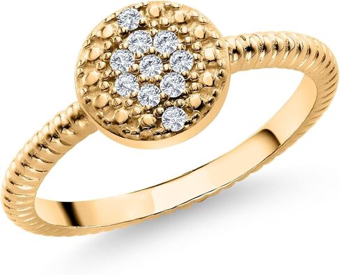 خاتم خطوبة من الفضة الإسترليني عيار 925 من Gem Stone King مصنوع من الماس الأبيض للنساء متوفر بمقاس 5،6،7،8،9 in Kuwait