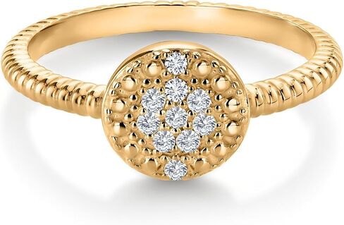 خاتم خطوبة من الفضة الإسترليني عيار 925 من Gem Stone King مصنوع من الماس الأبيض للنساء متوفر بمقاس 5،6،7،8،9 in Kuwait