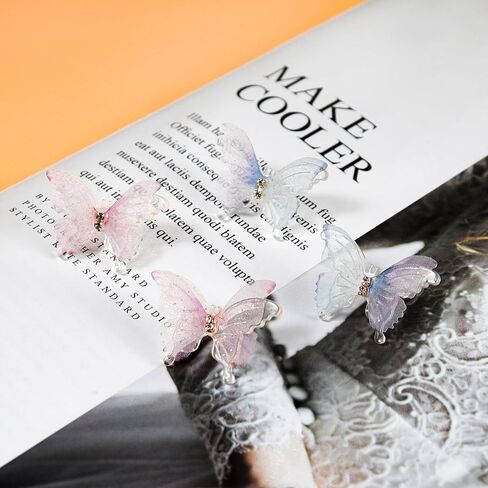 Butterfly Earrings Spring Sparkly Butterfly Stud Earrings for Women Girls Hypoallergenic Lightweight Bling Plastic Butterfly Studs Earrings for Women Party Gifts Jewelry in Saudi Arabia