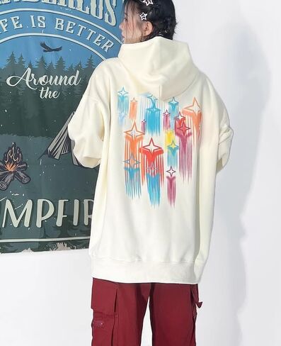Hopecn Y2K Hoodie Women Men Star Aesthetic Goth Zip Up Sweatshirts 90S Vintage Fashion Jacket Streetwear Clothes. in Saudi Arabia
