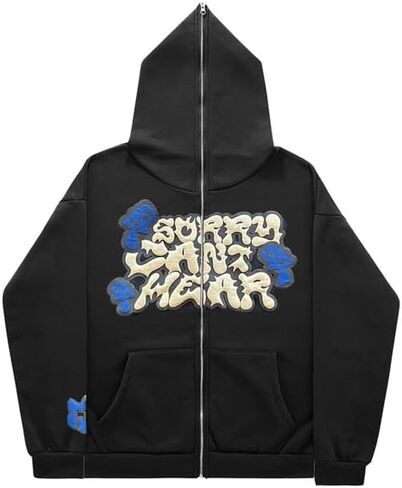 Hopecn Y2K Hoodie Women Men Star Aesthetic Goth Zip Up Sweatshirts 90S Vintage Fashion Jacket Streetwear Clothes. in Saudi Arabia