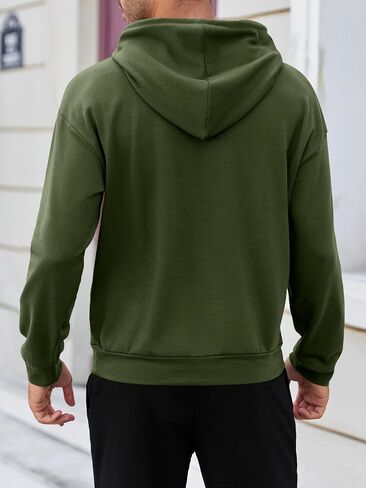 Vdnerjg Mens Hoodies Long Sleeve American Flag Graphic Drawstring Hooded Pullover Sweatshirts in Kuwait