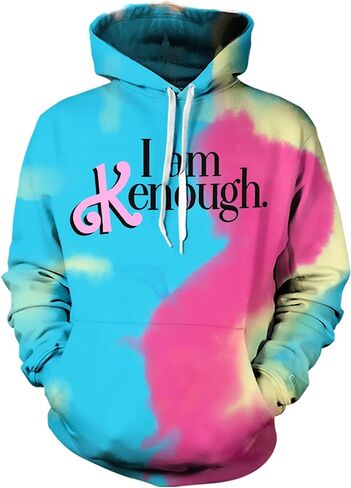 سويت شيرت بقلنسوة I am Kenough من DABAUR للجنسين، بلوفر بقلنسوة I am Kenough Tie Dye in Kuwait