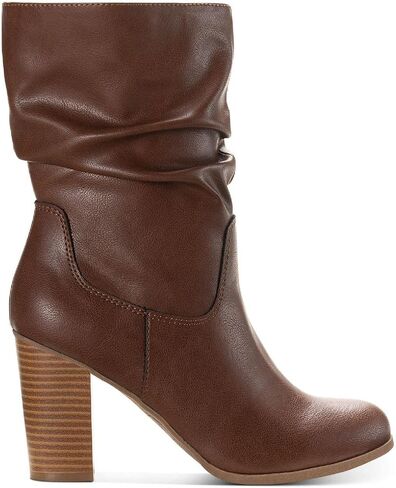 Style & Co. Womens Saraa Slouch Block Heel Mid-Calf Boots Brown 10 Medium (B,M) in Saudi Arabia