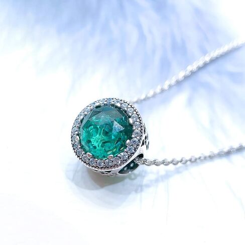 QeenseKc Green Dazzling Crystal and Cubic Zirconia Charm Openwork Bead Mothers Day Gift fit Pandora Bracelet in Saudi Arabia