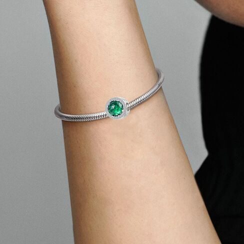 QeenseKc Green Dazzling Crystal and Cubic Zirconia Charm Openwork Bead Mothers Day Gift fit Pandora Bracelet in Saudi Arabia