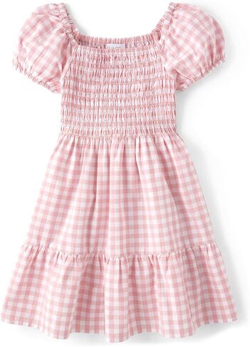 The Children's Place Baby Girls' Short Dressy Special Occasion Dresses, Pink Gingham Puff Sleeve, X-Large in Saudi Arabia