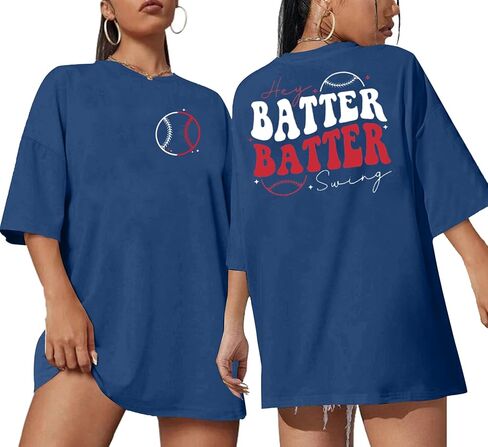 Baseball Shirts Women Oversized: Baseball Mom Tshirt Hey Batter Batter Swing Softball Graphic Tee Ballparks Tops in Kuwait