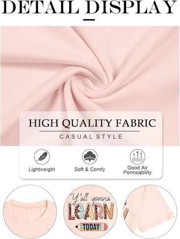 قمصان المعلم للنساء ستتعلم اليوم قميص معلم ما قبل المدرسة قمصان رياض الأطفال بأكمام قصيرة تي شيرت in Kuwait