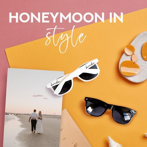 Bride and Groom Sunglasses for Bachelorette Party, Wedding Accessories for Brides, Beach Wedding Sunglasses in Kuwait