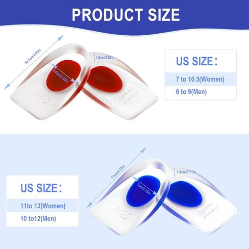 كوب جل للكعب لالتهاب اللفافة الأخمصية، أكواب الكعب لألم الكعب وآلام تحفيز العظام وعلاج وتر العرقوب، واقيات دعم راحة القدم للنساء والرجال (متوسط/صغير لكل زوج) in Kuwait