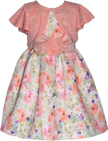 Bonnie Jean Girl's Easter Dress - Floral Dress with Short Sleeve Cardigan for Baby, Toddler, Little and Big Girls in Saudi Arabia