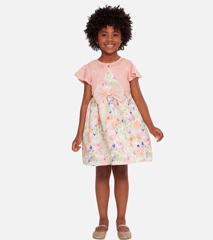 Bonnie Jean Girl's Easter Dress - Floral Dress with Short Sleeve Cardigan for Baby, Toddler, Little and Big Girls in Saudi Arabia