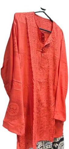 كورتي رايون فاخر مصنوع يدويًا للرجال والنساء، ملابس شاطئ كلاسيكية فضفاضة تقليدية، كورتا من SHIVAM ARTS EXPORT. in Kuwait