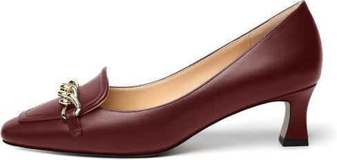Womens Matte Slip On Square Toe Dress Wedding Metal Spool Low Heel Pumps Shoes 2 Inch in Saudi Arabia