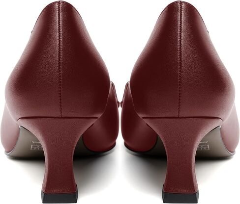 Womens Matte Slip On Square Toe Dress Wedding Metal Spool Low Heel Pumps Shoes 2 Inch in Saudi Arabia